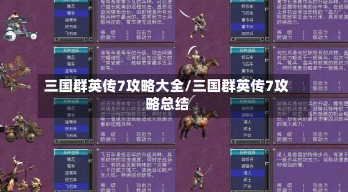 三国群英传7攻略大全/三国群英传7攻略总结
