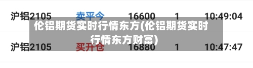 伦铝期货实时行情东方(伦铝期货实时行情东方财富)