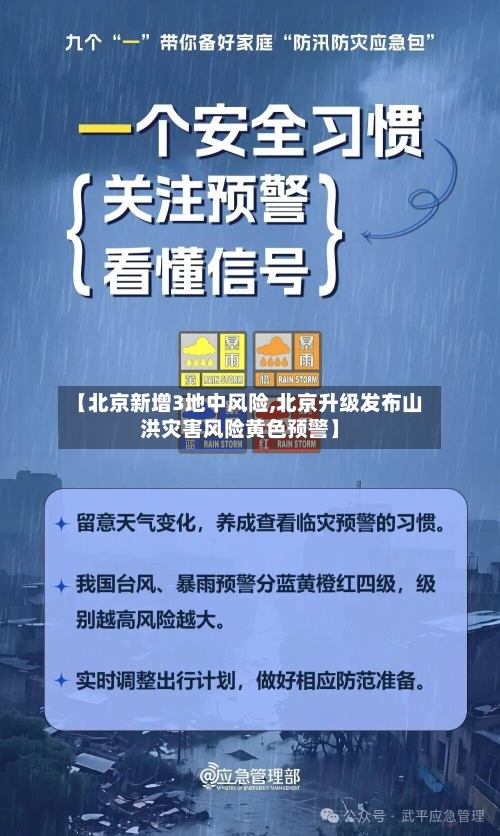 【北京新增3地中风险,北京升级发布山洪灾害风险黄色预警】-第2张图片