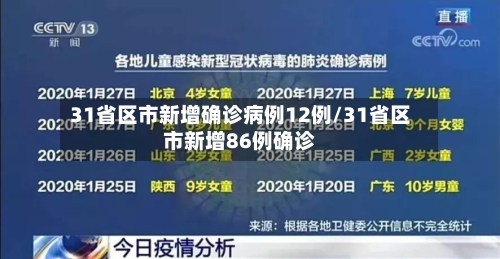 31省区市新增确诊病例12例/31省区市新增86例确诊-第3张图片