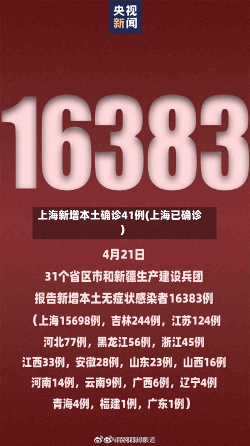 上海新增本土确诊41例(上海已确诊)