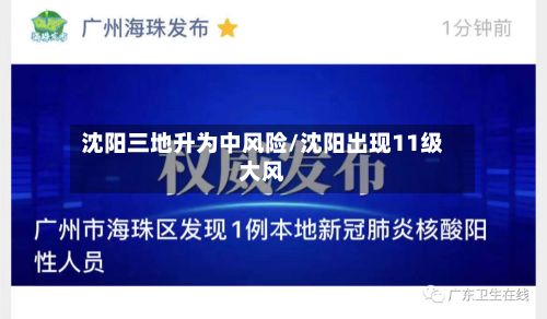 沈阳三地升为中风险/沈阳出现11级大风