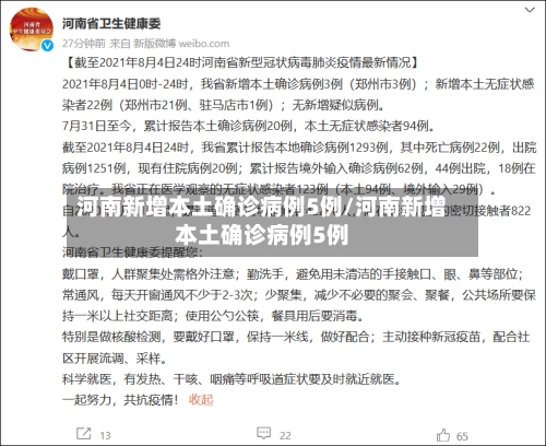 河南新增本土确诊病例5例/河南新增本土确诊病例5例-第3张图片