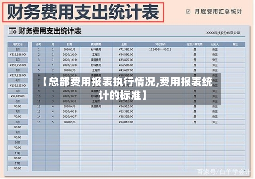 【总部费用报表执行情况,费用报表统计的标准】
