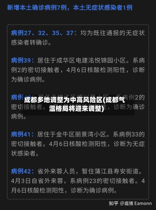 成都多地调整为中高风险区(成都气温格局将迎来调整)