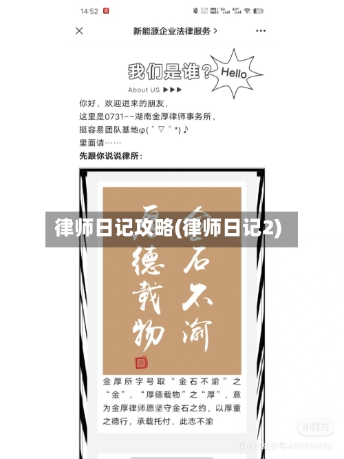 律师日记攻略(律师日记2)