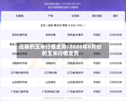 近期的玉米行情走势/2026年8月份的玉米行情走势-第2张图片