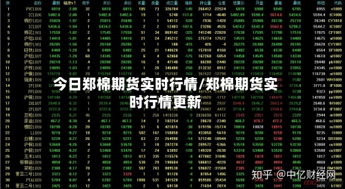 今日郑棉期货实时行情/郑棉期货实时行情更新-第3张图片
