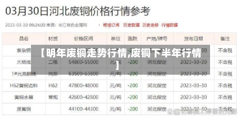 【明年废铜走势行情,废铜下半年行情】-第2张图片