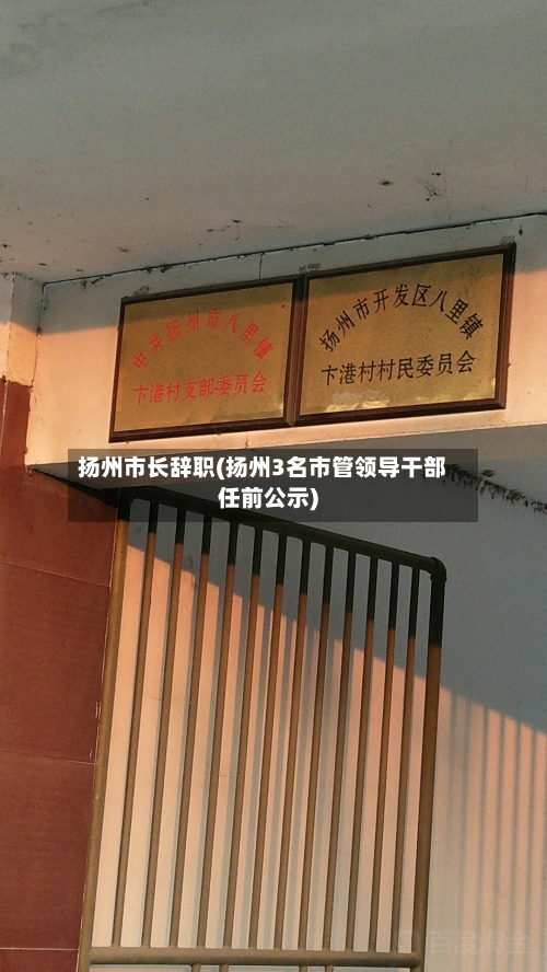 扬州市长辞职(扬州3名市管领导干部任前公示)