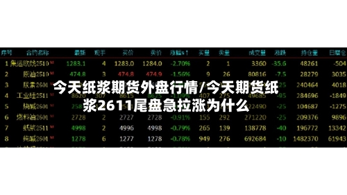 今天纸浆期货外盘行情/今天期货纸浆2611尾盘急拉涨为什么