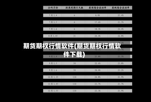 期货期权行情软件(期货期权行情软件下载)