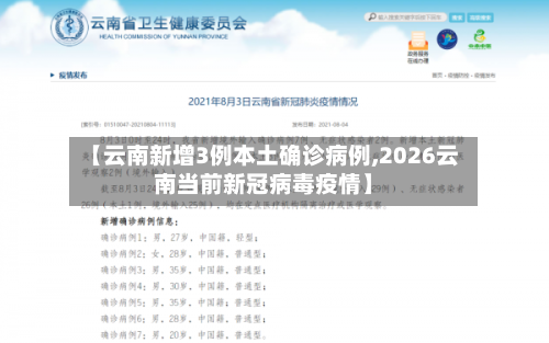 【云南新增3例本土确诊病例,2026云南当前新冠病毒疫情】-第3张图片