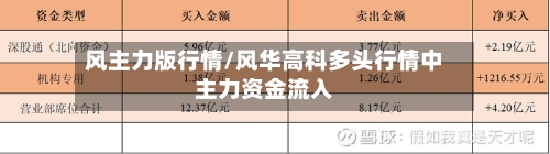 风主力版行情/风华高科多头行情中主力资金流入-第2张图片