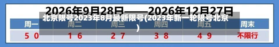 北京限号2023年8月最新限号(2023年新一轮限号北京)