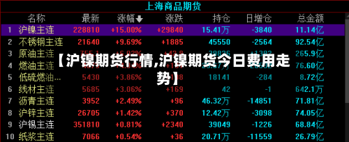 【沪镍期货行情,沪镍期货今日费用走势】-第3张图片