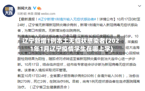辽宁新增1例本土无症状感染者(2021年1月辽宁疫情学生在哪上学)