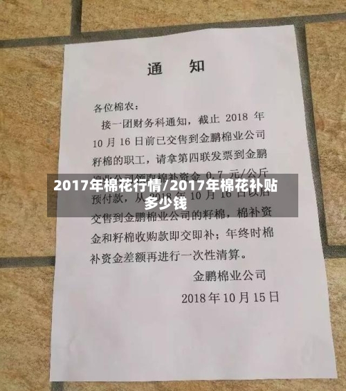 2017年棉花行情/2017年棉花补贴多少钱-第3张图片