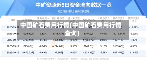 中国矿石费用行情(中国矿石费用行情查询)