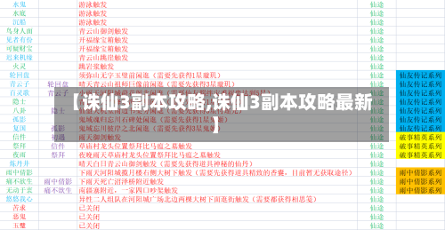 【诛仙3副本攻略,诛仙3副本攻略最新】