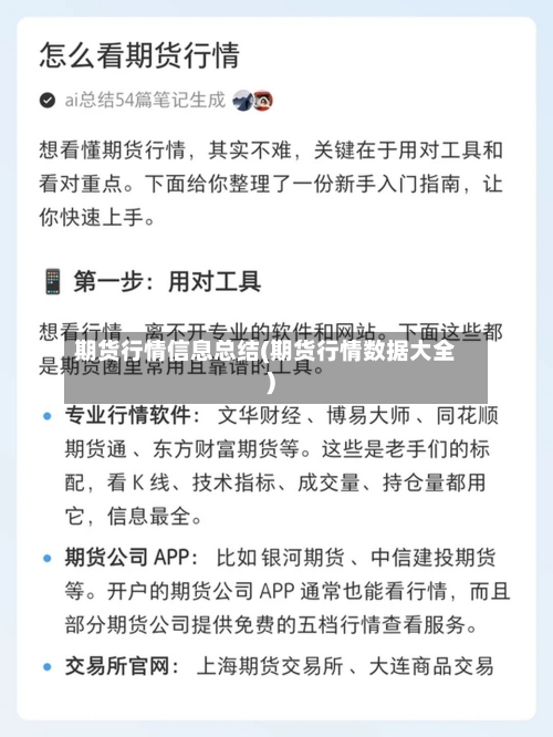 期货行情信息总结(期货行情数据大全)-第3张图片