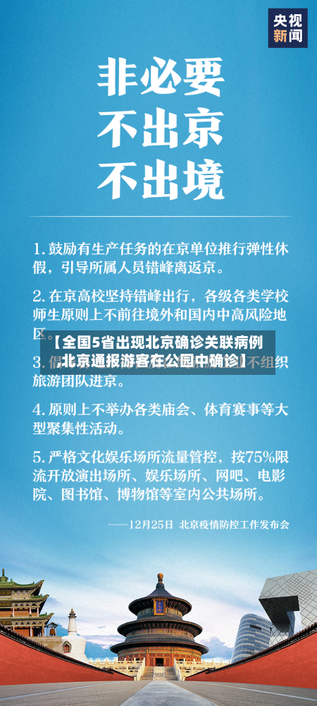 【全国5省出现北京确诊关联病例,北京通报游客在公园中确诊】