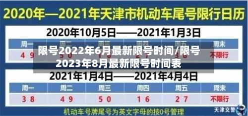 限号2022年6月最新限号时间/限号2023年8月最新限号时间表