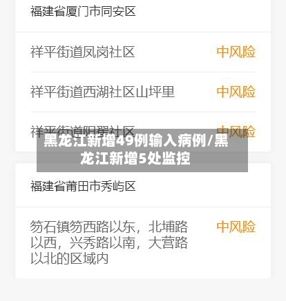 黑龙江新增49例输入病例/黑龙江新增5处监控-第2张图片