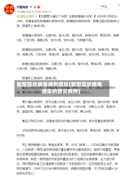 新型冠状病毒病例症状(新型冠状病毒感染的肺炎病例)