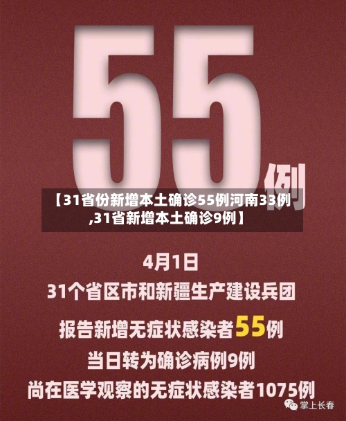 【31省份新增本土确诊55例河南33例,31省新增本土确诊9例】