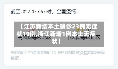 【江苏新增本土确诊23例无症状19例,浙江新增1例本土无症状】