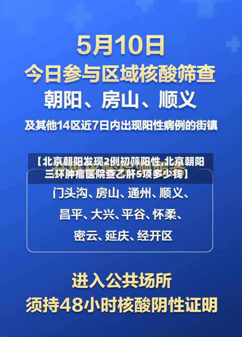 【北京朝阳发现2例初筛阳性,北京朝阳三环肿瘤医院查乙肝5项多少钱】-第3张图片