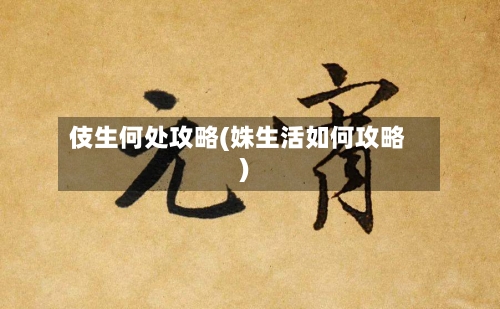 伎生何处攻略(姝生活如何攻略)