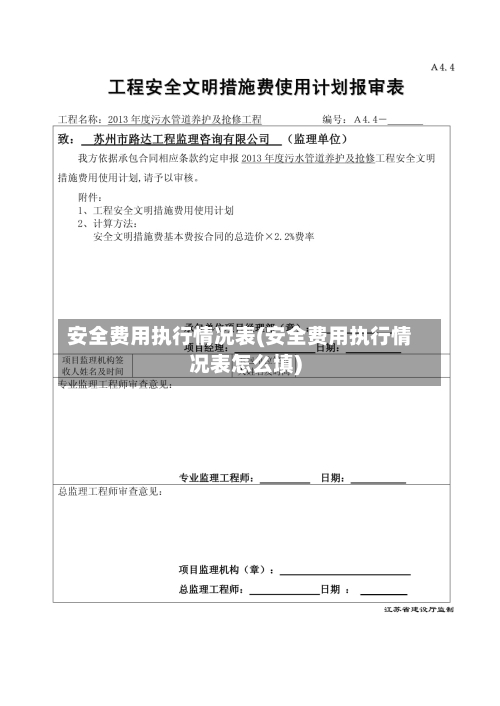 安全费用执行情况表(安全费用执行情况表怎么填)-第2张图片