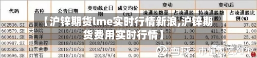 【沪锌期货lme实时行情新浪,沪锌期货费用实时行情】-第2张图片
