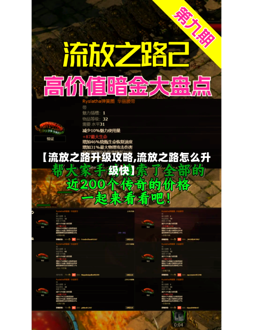 【流放之路升级攻略,流放之路怎么升级快】