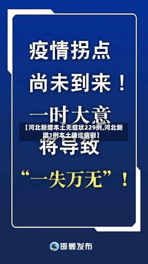 【河北新增本土无症状229例,河北新增1例本土确诊病例】