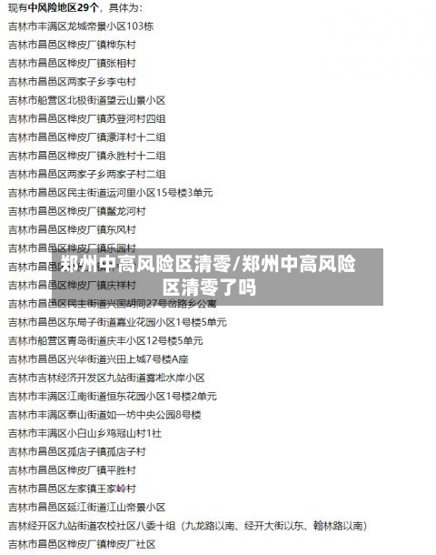 郑州中高风险区清零/郑州中高风险区清零了吗-第2张图片