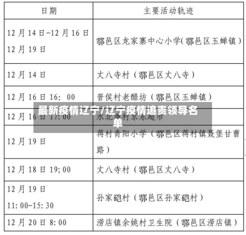最新疫情辽宁/辽宁疫情追责领导名单