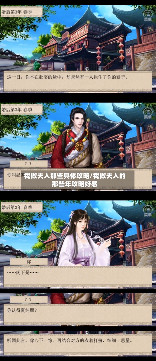 我做夫人那些具体攻略/我做夫人的那些年攻略好感