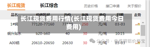 长江现货费用行情(长江现货费用今日费用)-第2张图片