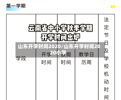 山东开学时间2020/山东开学时间2020小学-第3张图片