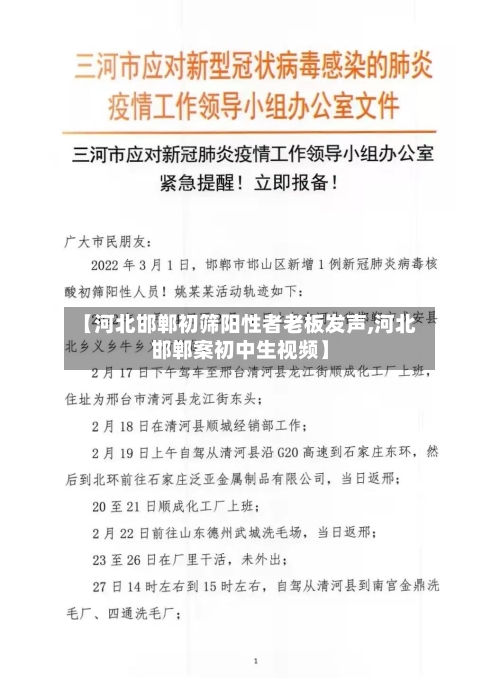 【河北邯郸初筛阳性者老板发声,河北邯郸案初中生视频】-第2张图片