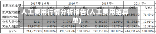 人工费用行情分析报告(人工费用结算单)