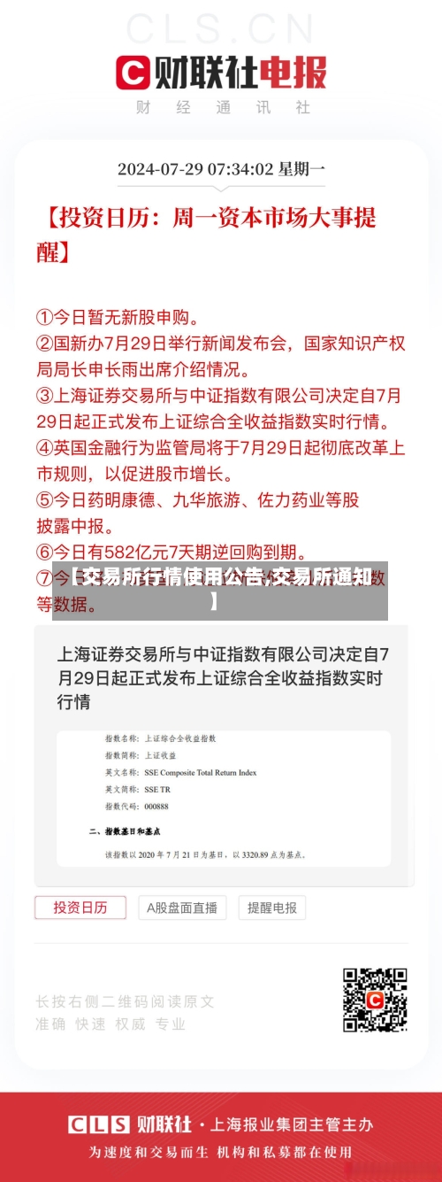 【交易所行情使用公告,交易所通知】
