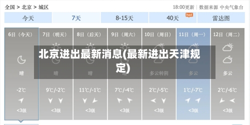 北京进出最新消息(最新进出天津规定)