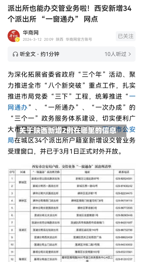 关于陕西新增2例在哪里的信息