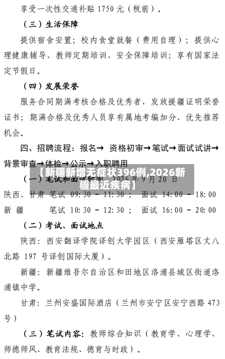 【新疆新增无症状396例,2026新疆最近疾病】