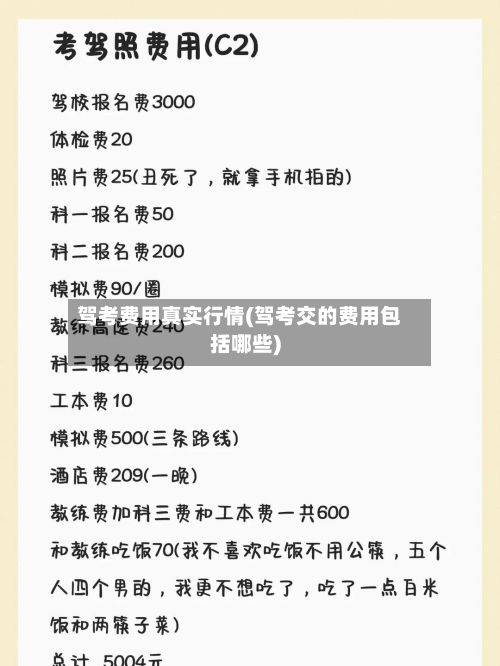 驾考费用真实行情(驾考交的费用包括哪些)