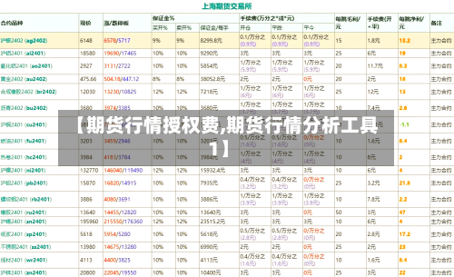 【期货行情授权费,期货行情分析工具1】-第2张图片
